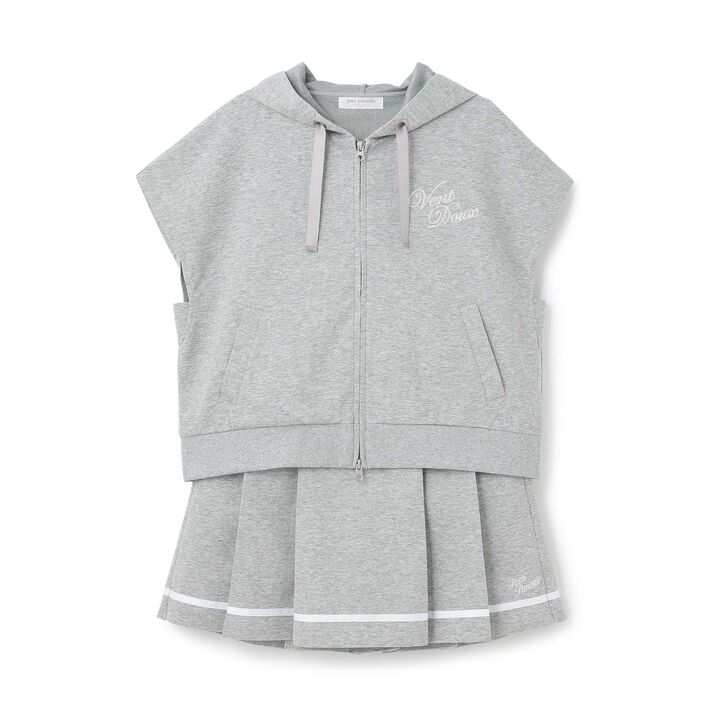 [Cool Touch] French Sleeve Parka Outfit Set,Top gray, medium image number 6