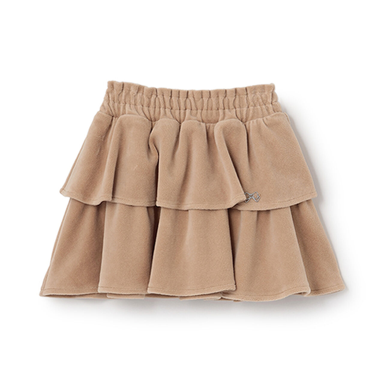 Plush Velour Coordinatable Tiered Skirt,Black, large image number 5