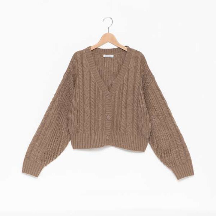 Washable Cable Knit Cardigan,Ivory, medium image number 4