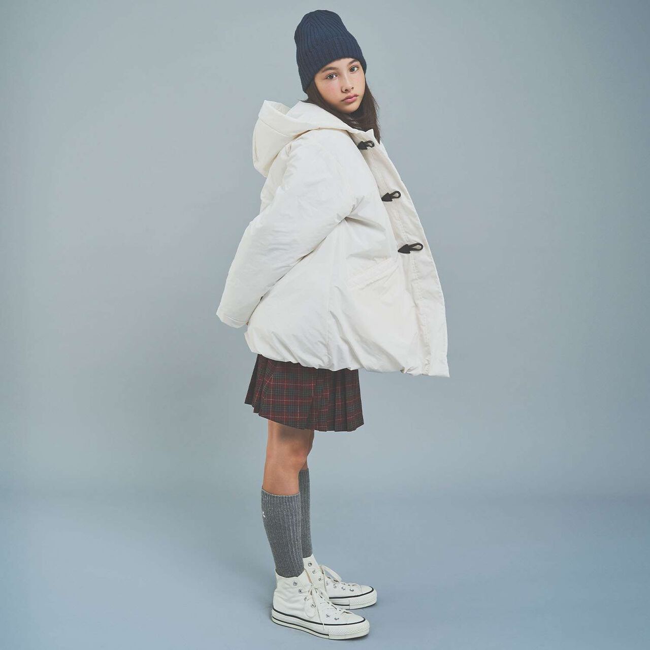 Water-Repellent Fiber Fill Duffle Coat,Off white, large image number 25