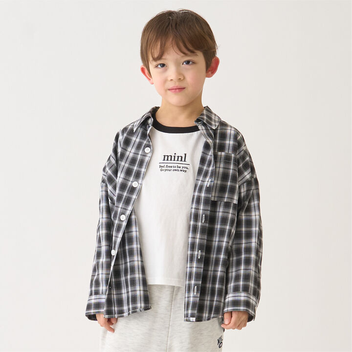 [Inner Wear Set] Long-Sleeve Checkered Shirt,, medium
