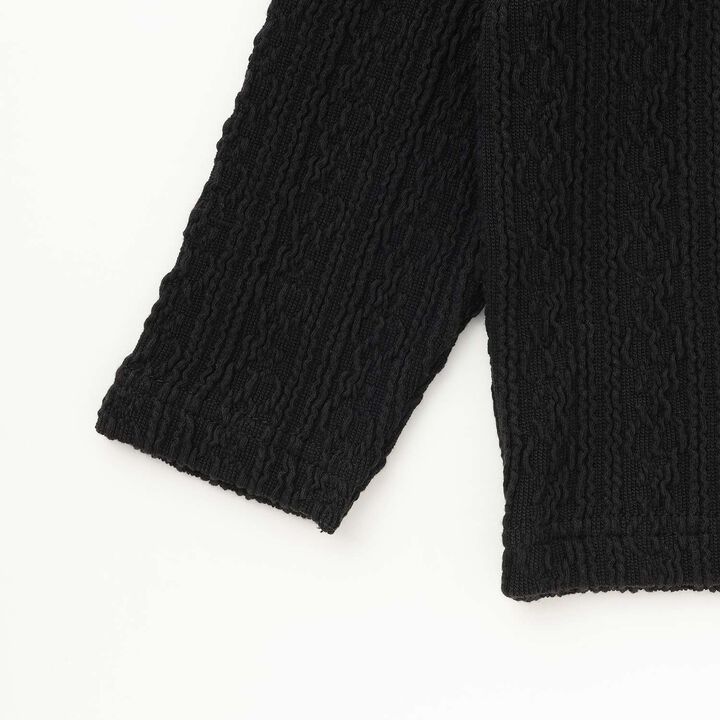 Shea Butter Jacquard High Neck Long Sleeve T-Shirt,Mocha tea, medium image number 3