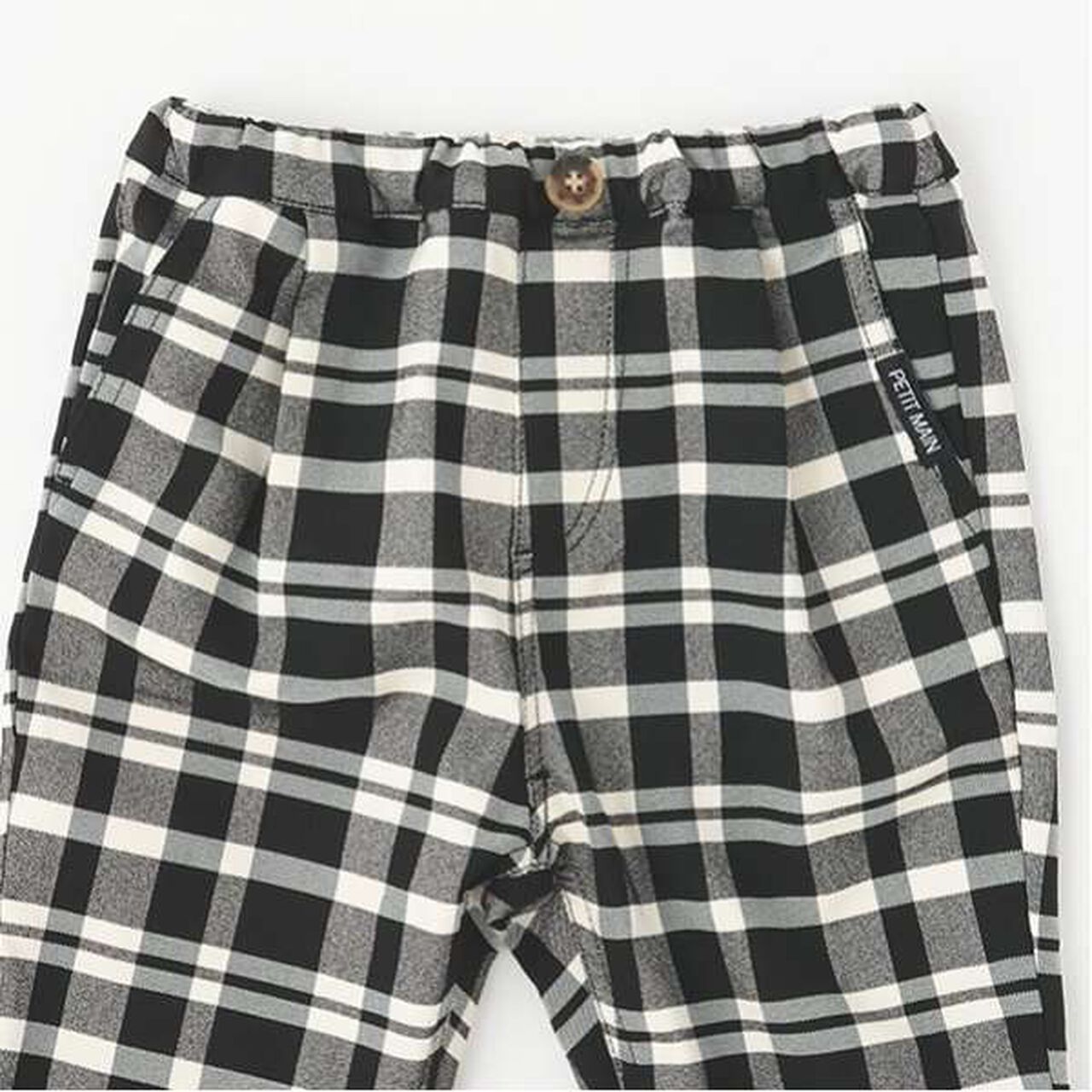 Wool Lined Check Tapered Pants,Black, large image number 9