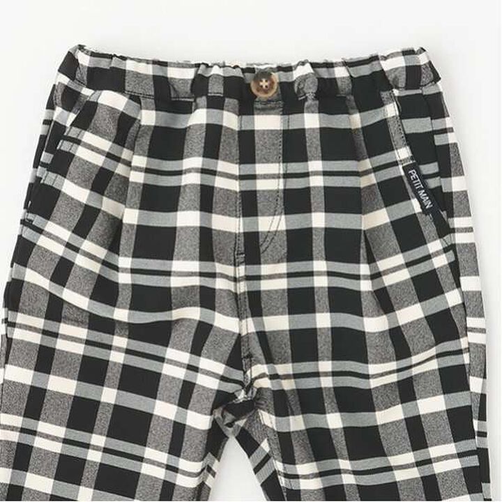 Wool Lined Check Tapered Pants,Black, medium image number 9