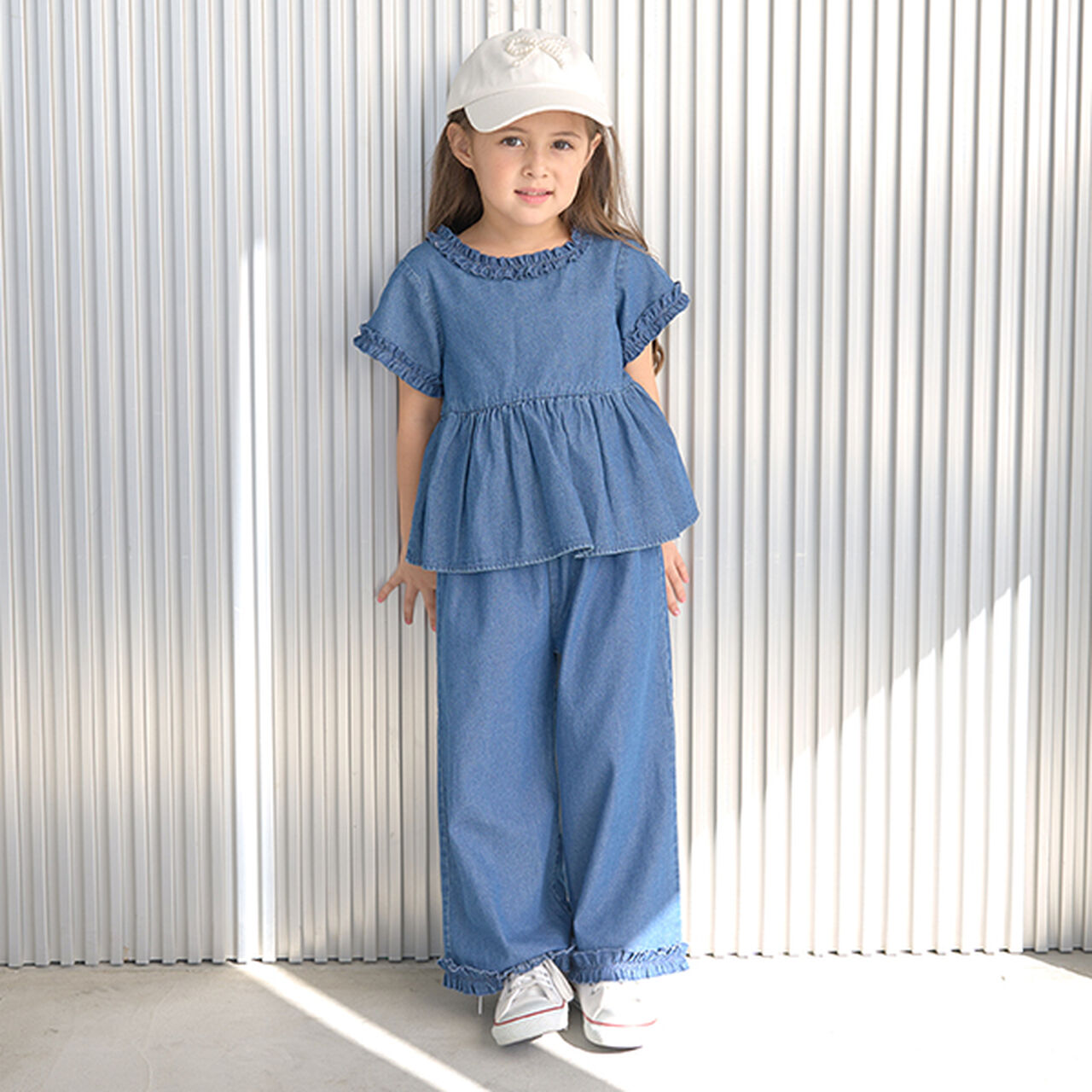 Frill Blouse & Frill Wide Pants Outfit Set,Black, large image number 20