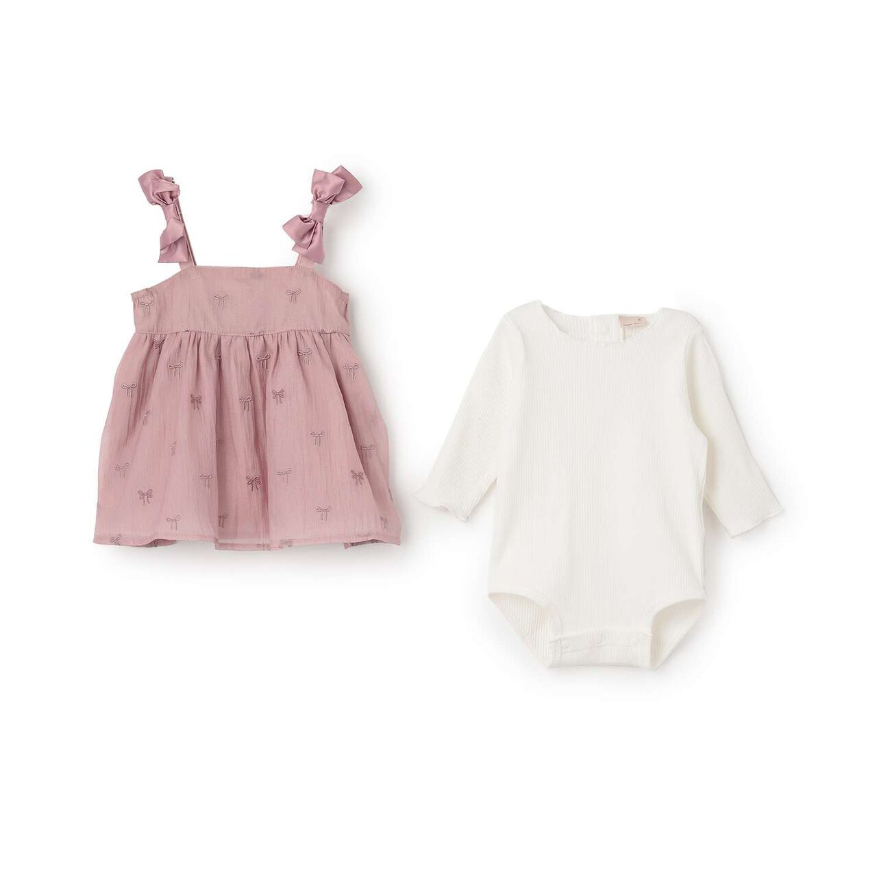 Ribbon Embroidery Outfit Set,Black, large image number 4