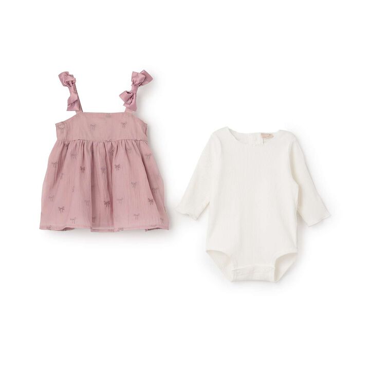 Ribbon Embroidery Outfit Set,Black, medium image number 4