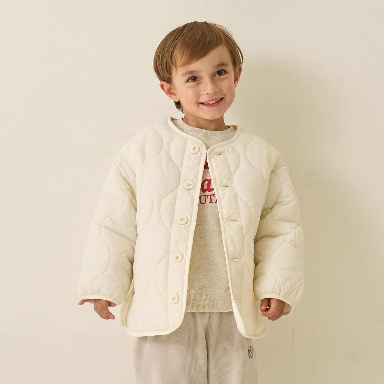 [Mix and Match Series] Quilted Jacket,Off white, large image number 0