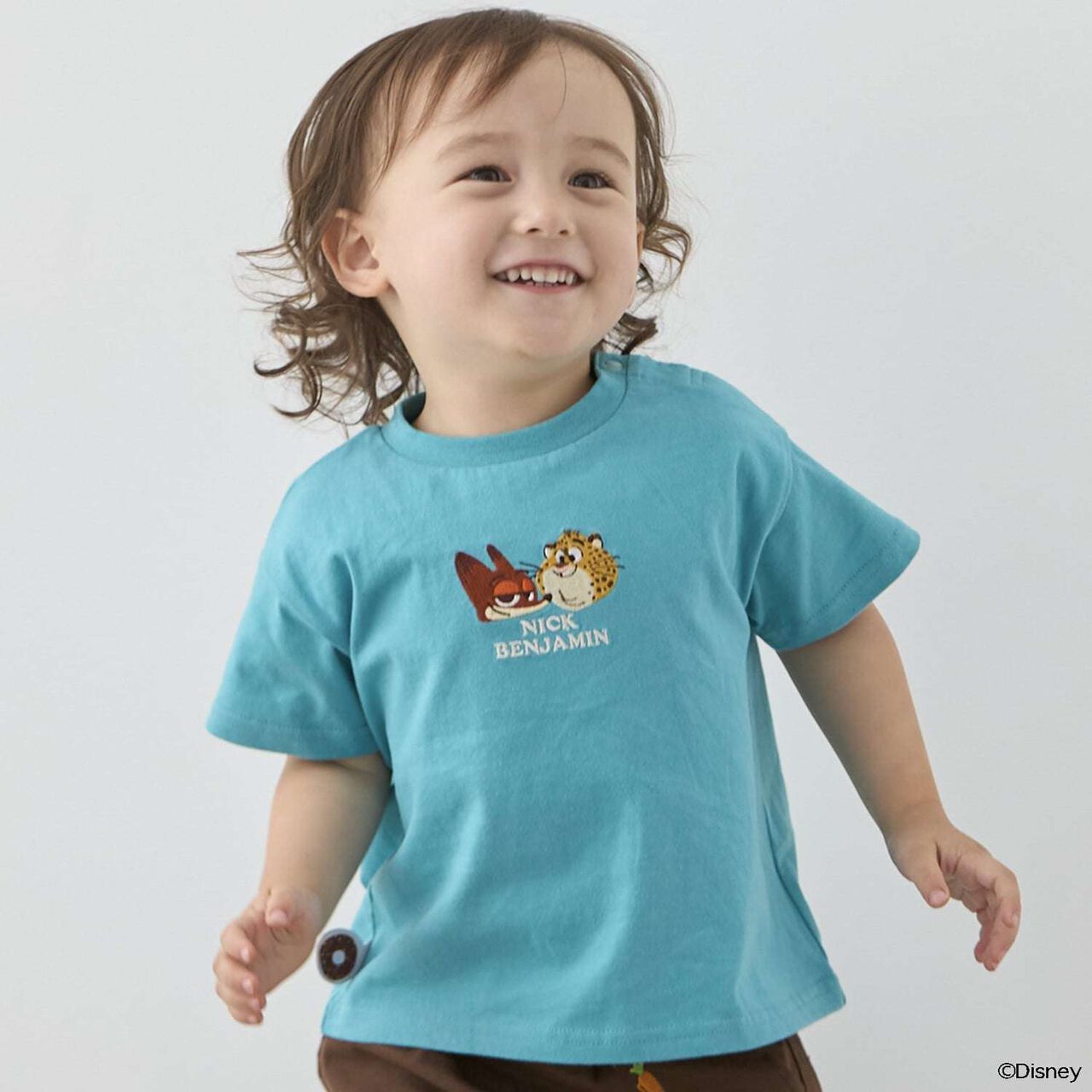 [Zootopia] Cool Touch Face Motif T-Shirt,Turquoise, large image number 0