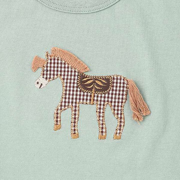 Appliqu&eacute; Car Pony Short Sleeve T-Shirt,Smoke white, medium image number 6