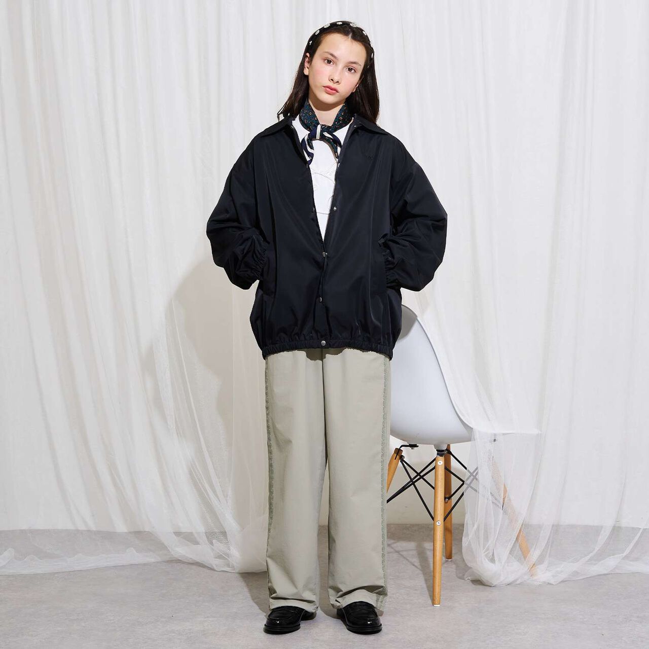 [AMI] Water-Repellent Coach Jacket,Ivory, large image number 16