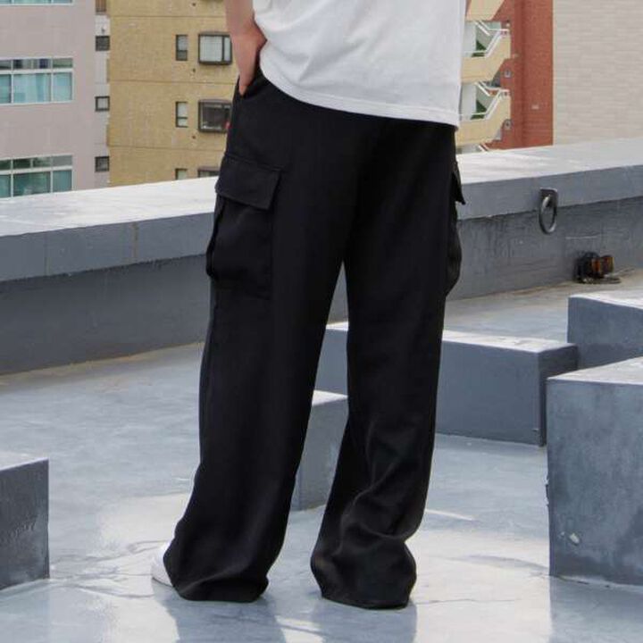 [Set Up Compatible] Soft Cargo Pants,Black, medium image number 0