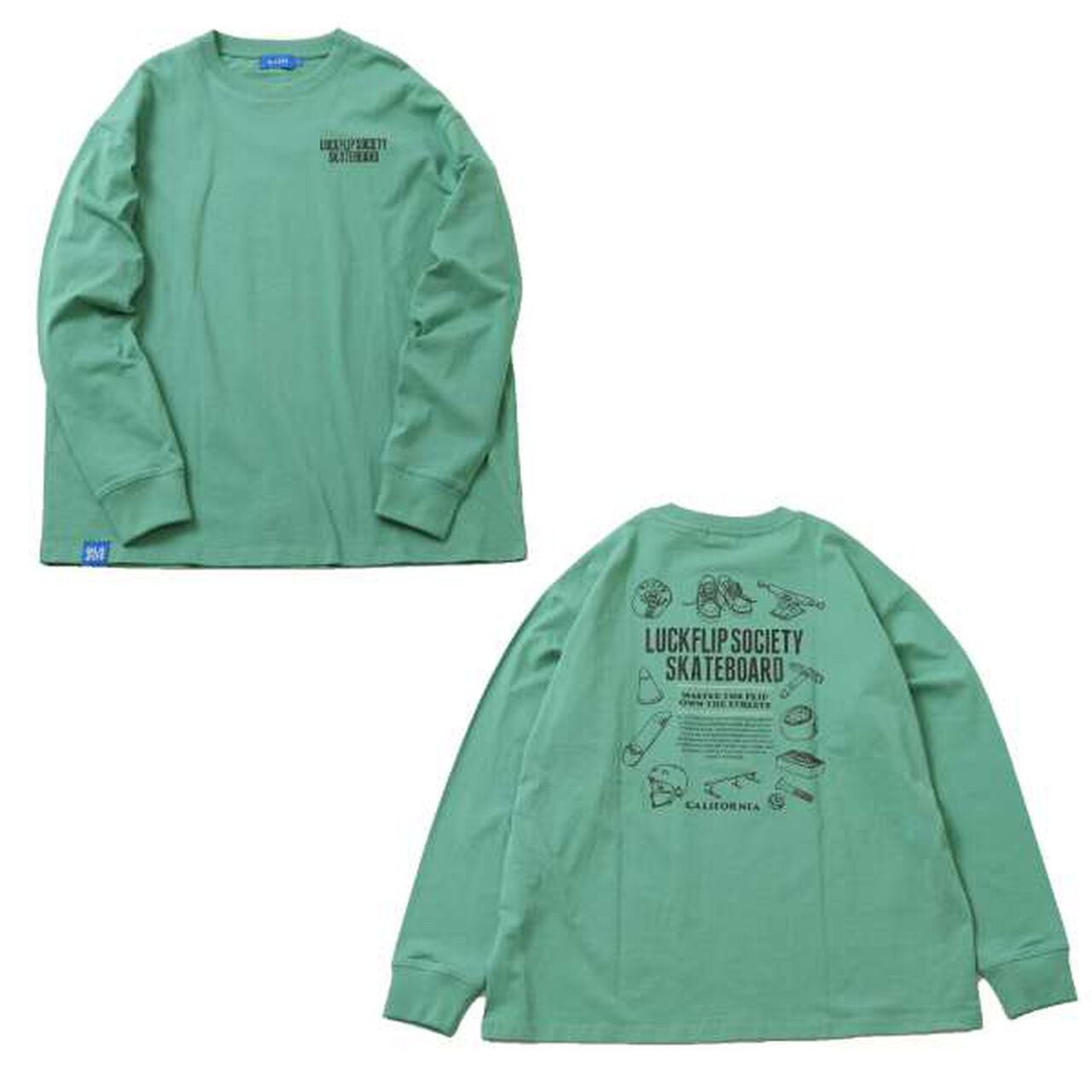 Skateboard Tool Print Big Long-Sleeve T-Shirt,Black, large image number 7