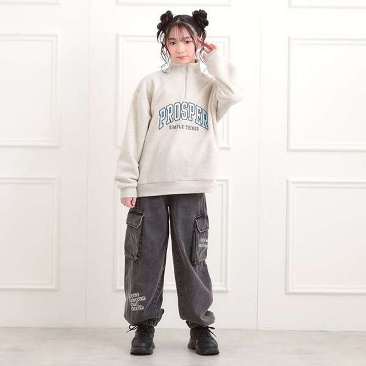 Half-Zip Fleece Sweatshirt,Light pink, large image number 8