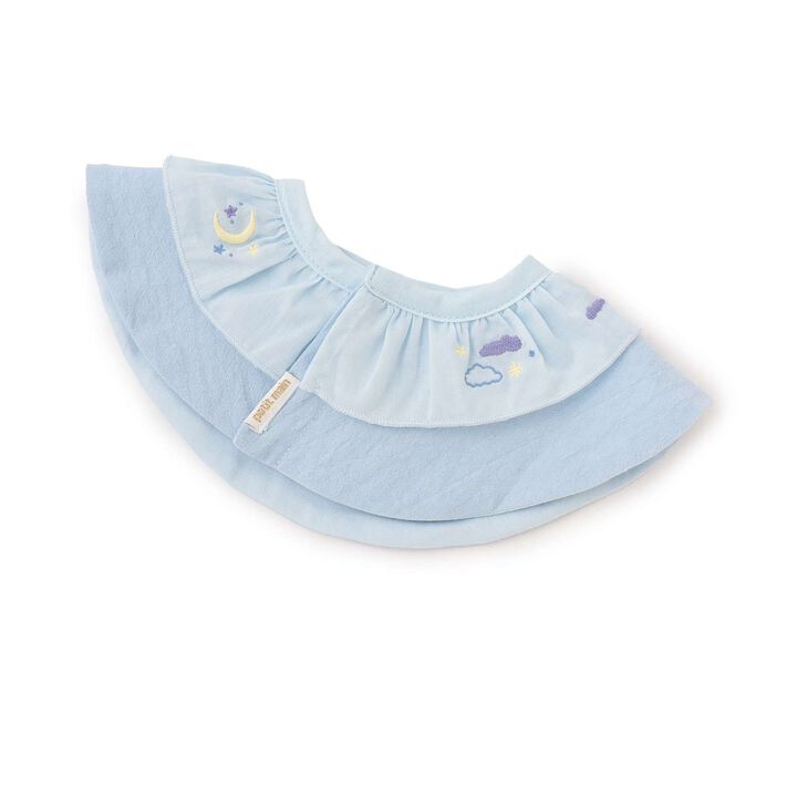 Waterproof Embroidered Frill Bib,Ivory, medium image number 3