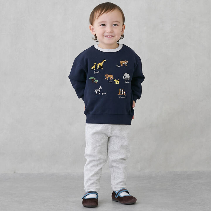 Animal Embroidery Sweatshirt,Cream, medium image number 5