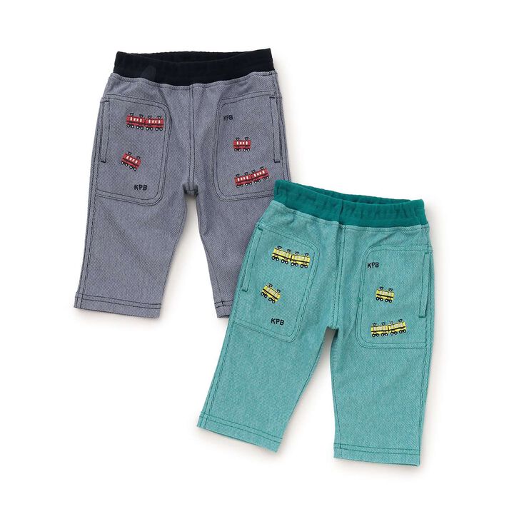 Stripe Jacquard 7/8 Pants,Navy, medium image number 7