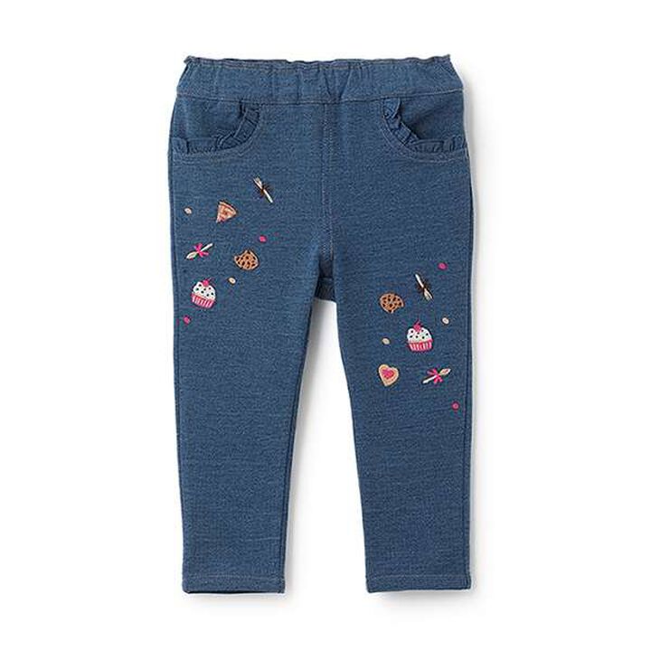 Sweets Embroidery Knit Denim Pants,, medium