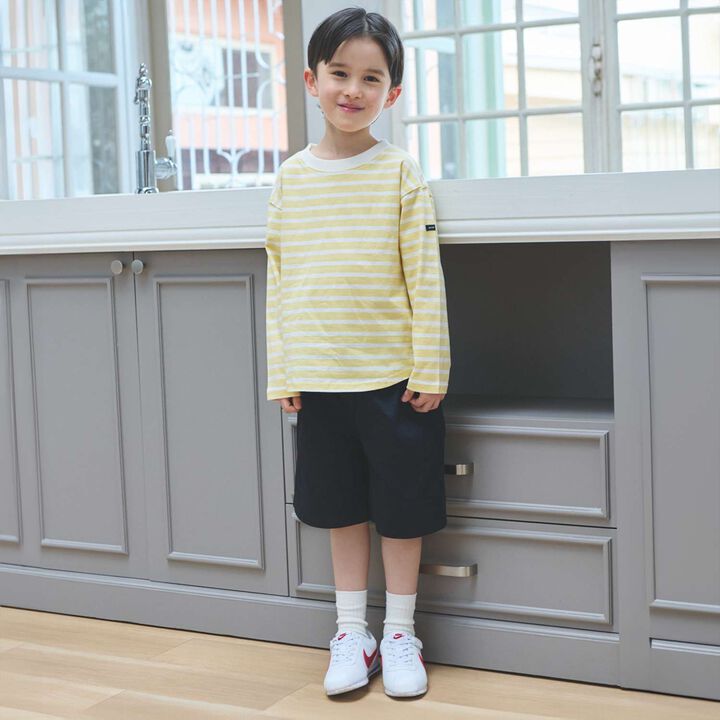 Anti-Stain Stripe Long-Sleeve T-Shirt,Yellow, medium image number 1