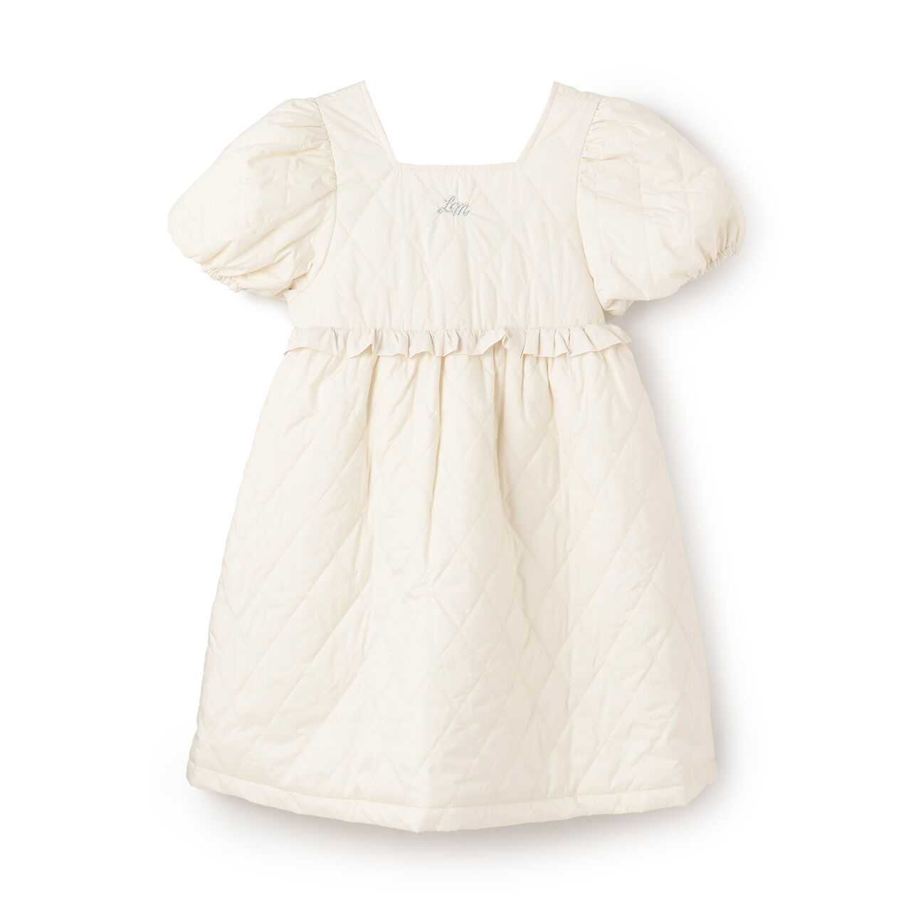 Quilted Puff One-Piece Dress,Pink, large image number 1