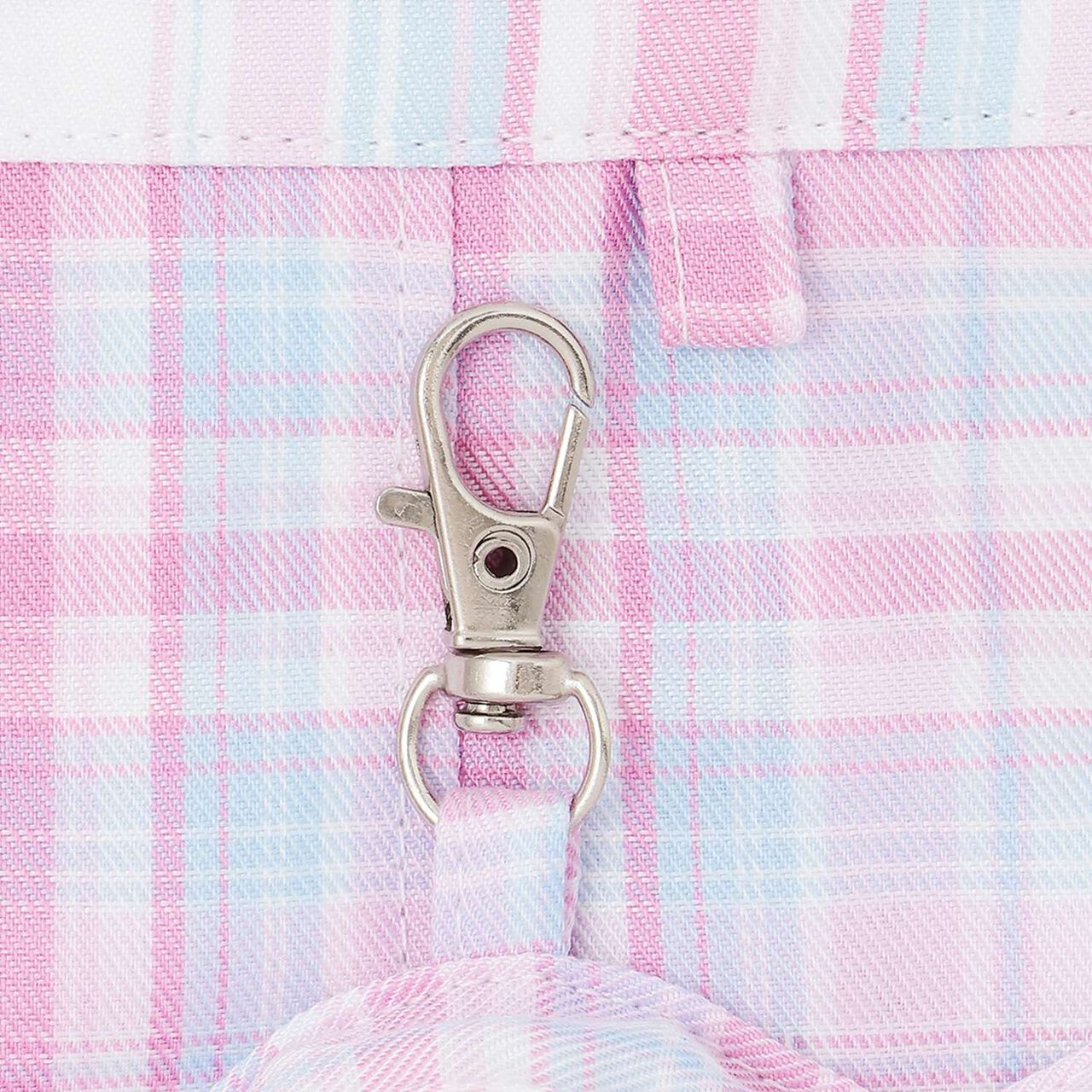 Heart Pouch Wrap-Style Checkered Culotte Skirt,Pink, large image number 9