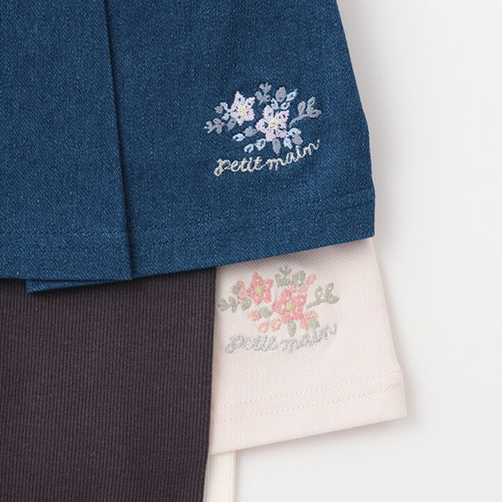 [Link] Flower Embroidery Skirt with Leggings,Light pink, medium image number 7