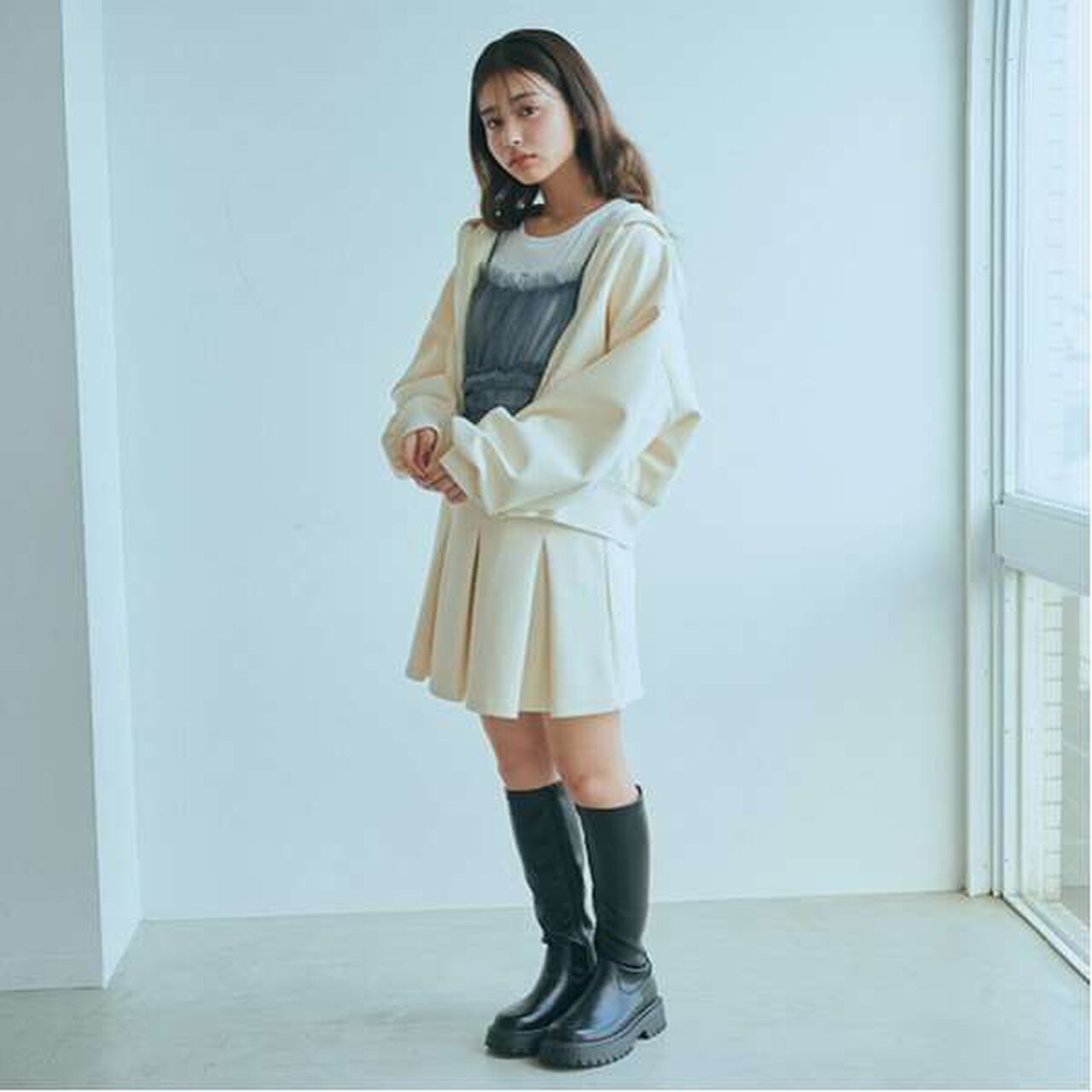 Cardboard ZIP Parka,Black, large image number 1