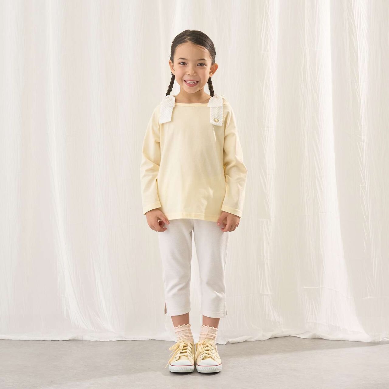 100% Cotton Quick-Dry UV Boat Neck Shoulder Ribbon T-Shirt,Light pink, large image number 14