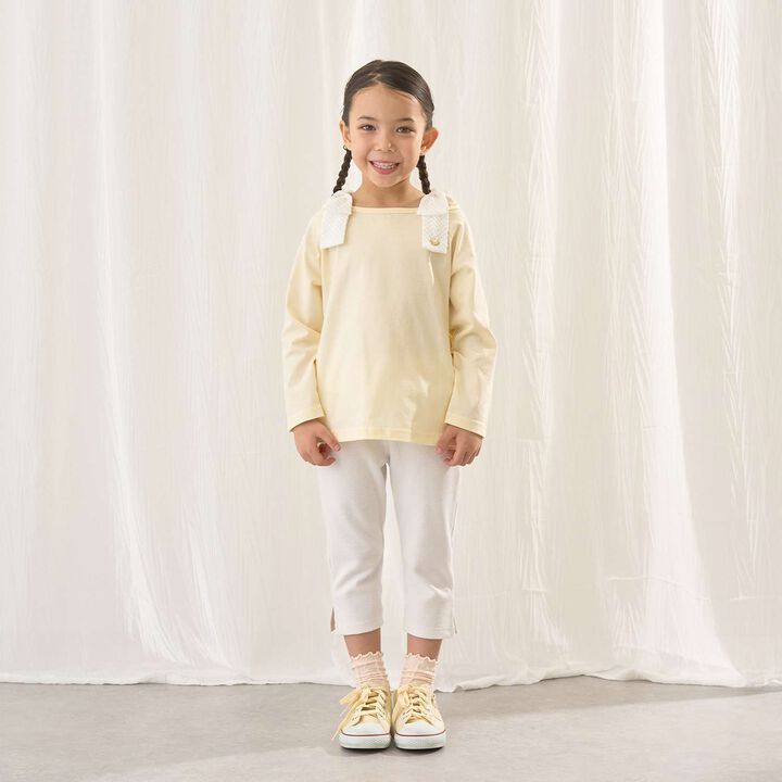 100% Cotton Quick-Dry UV Boat Neck Shoulder Ribbon T-Shirt,Light pink, medium image number 14