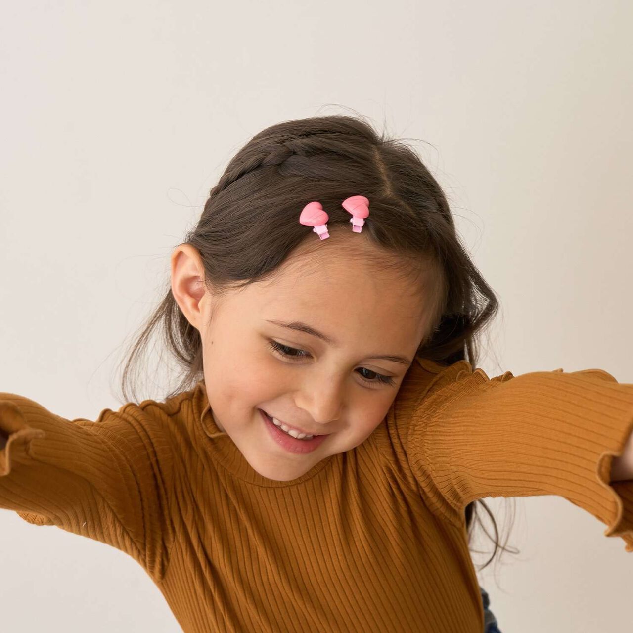 Mini Mini Heart Hair Clip 2-Piece Set,Pink, large image number 5