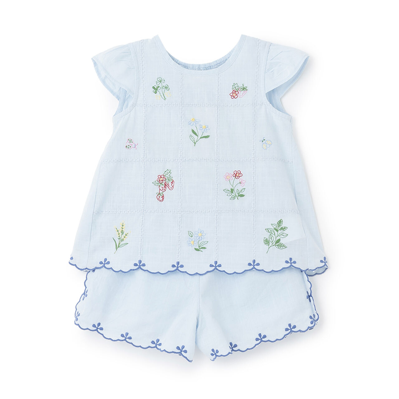 [Link] Indian Cotton Embroidery Outfit Set,Pearl white, large image number 10