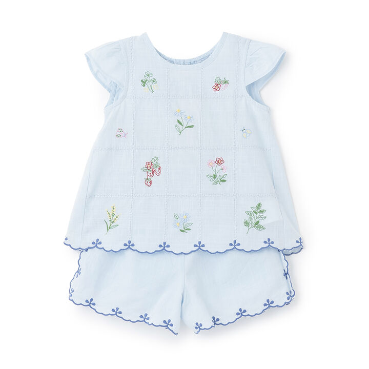 [Link] Indian Cotton Embroidery Outfit Set,Pearl white, medium image number 10