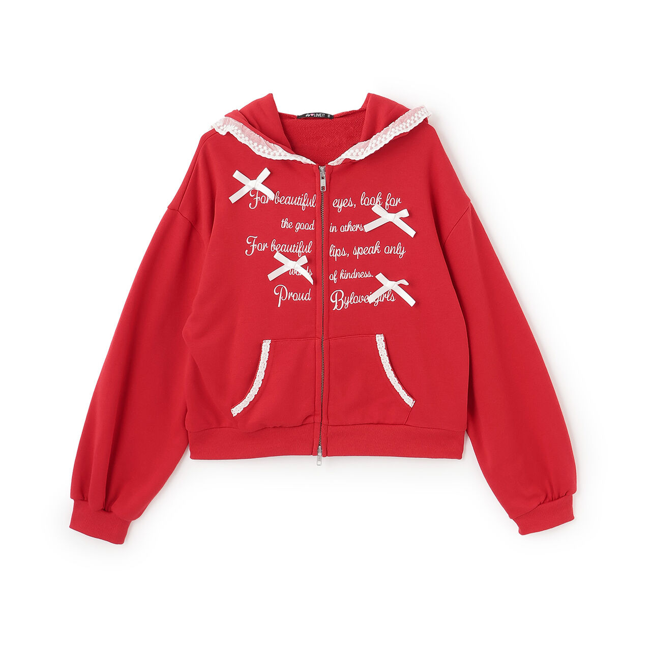 Lace Point Hoodie,Medium gray, large image number 5