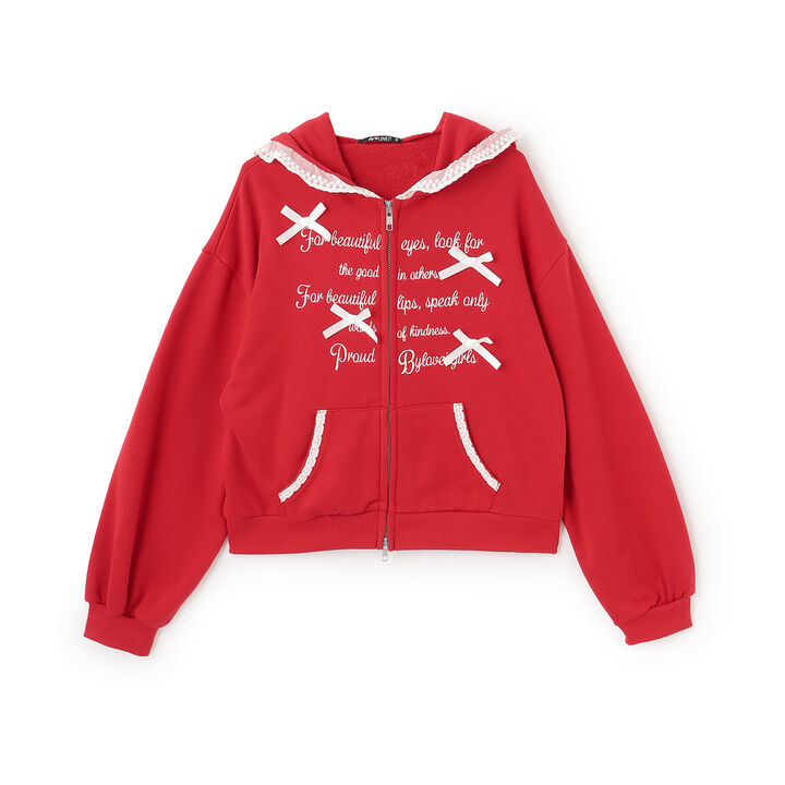 Lace Point Hoodie,Medium gray, medium image number 5