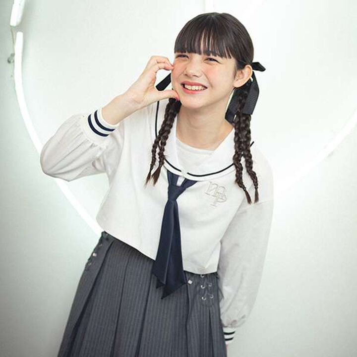 Short-Length Sailor Long-Sleeve Shirt & Tank Top Set,Sax blue, medium image number 20