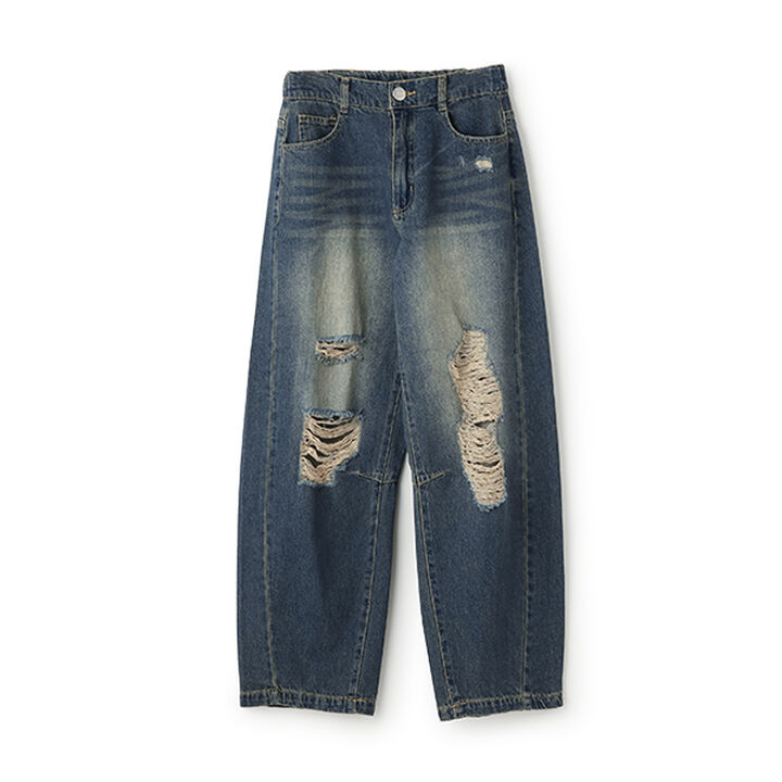 [LTXC] Barrel Leg Damage Denim,Gray, medium image number 15