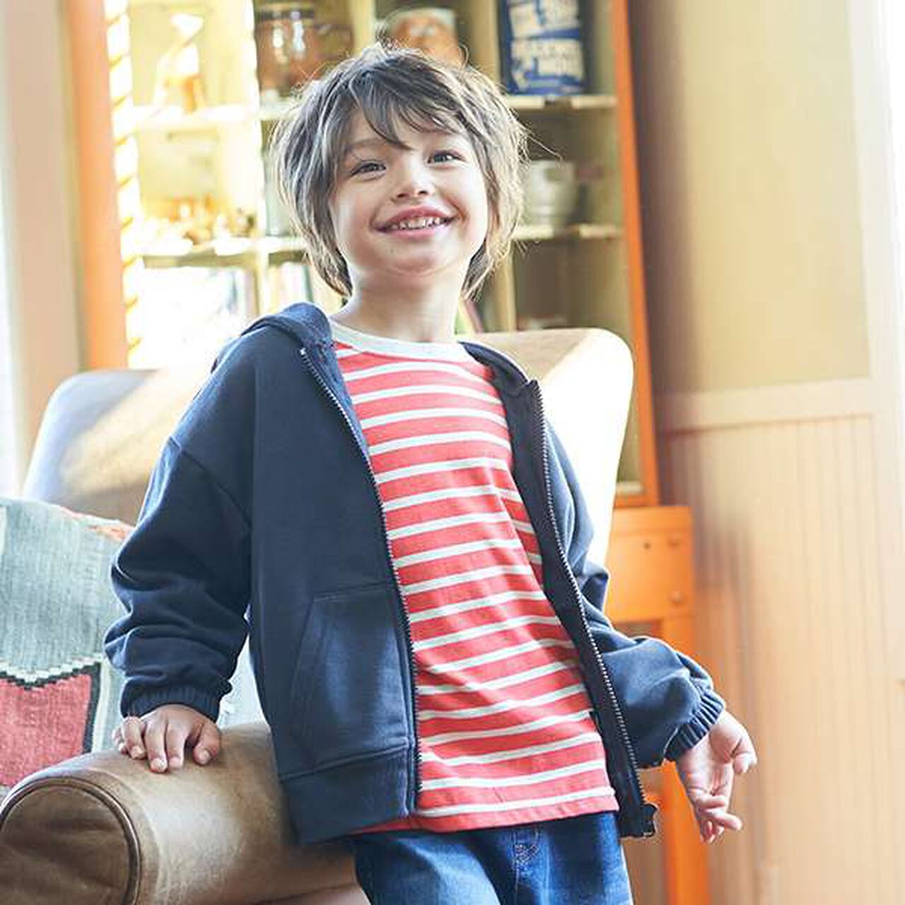 [Versatile Item] Drop Simple Zip Parka,Sax blue, large image number 24