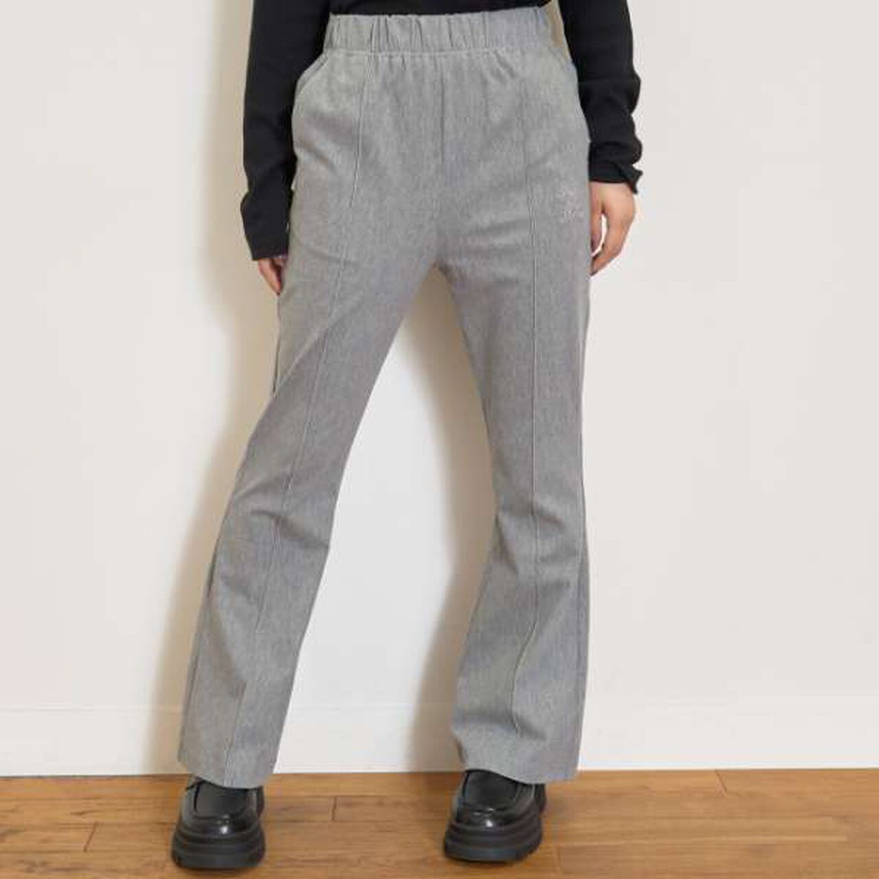 [LTXC] Stretch Easy Flare Cut Pants,Black, large image number 3