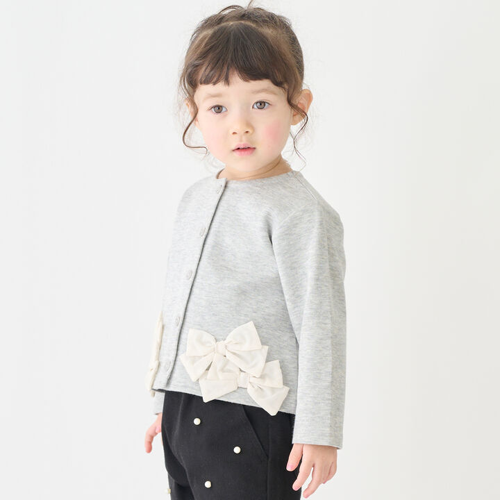 Link Ribbon Cardigan,Light beige, medium image number 3