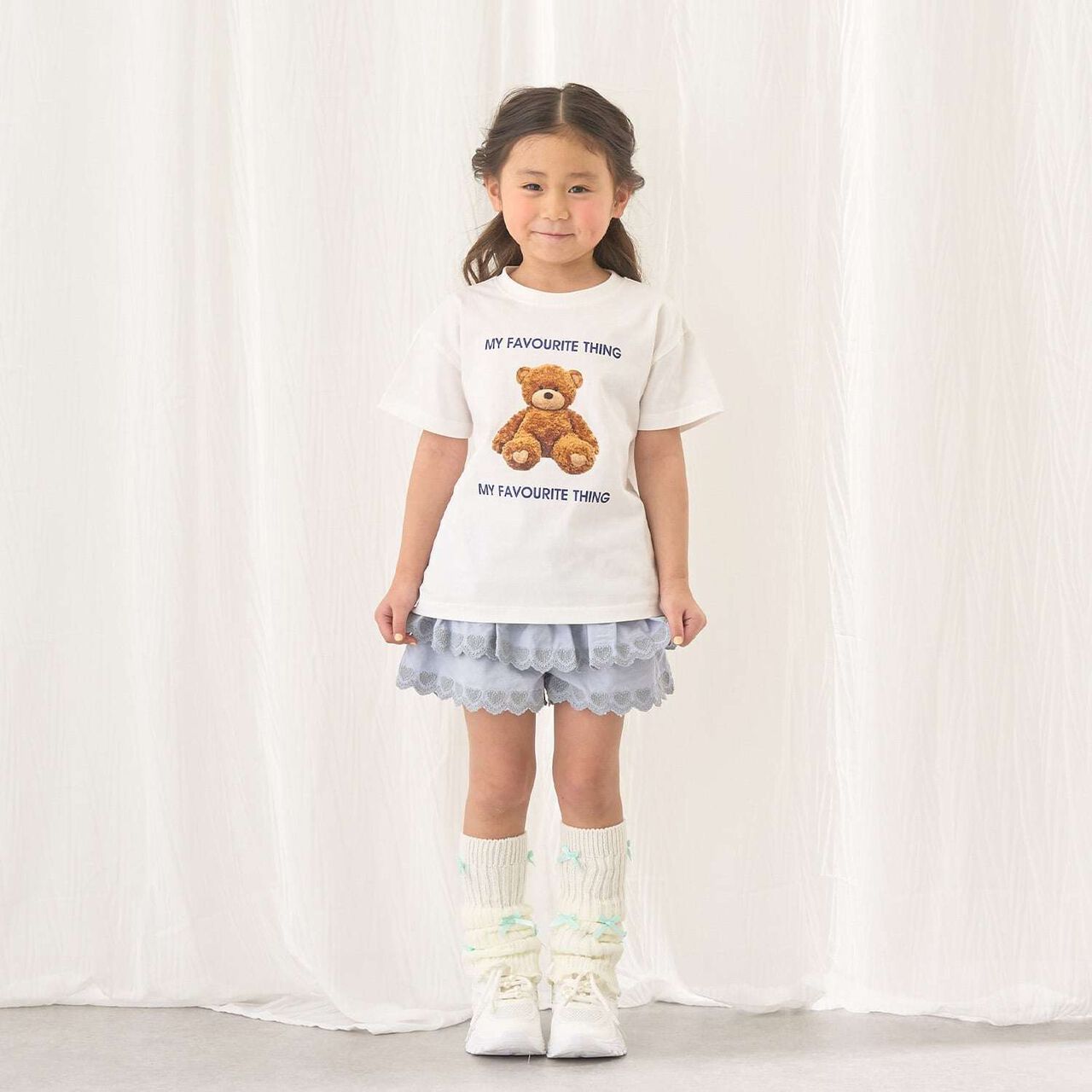 愛心刺繡扇形邊層次裙褲 [兒童服裝] [童裝] [女孩],珍珠白, large image number 18