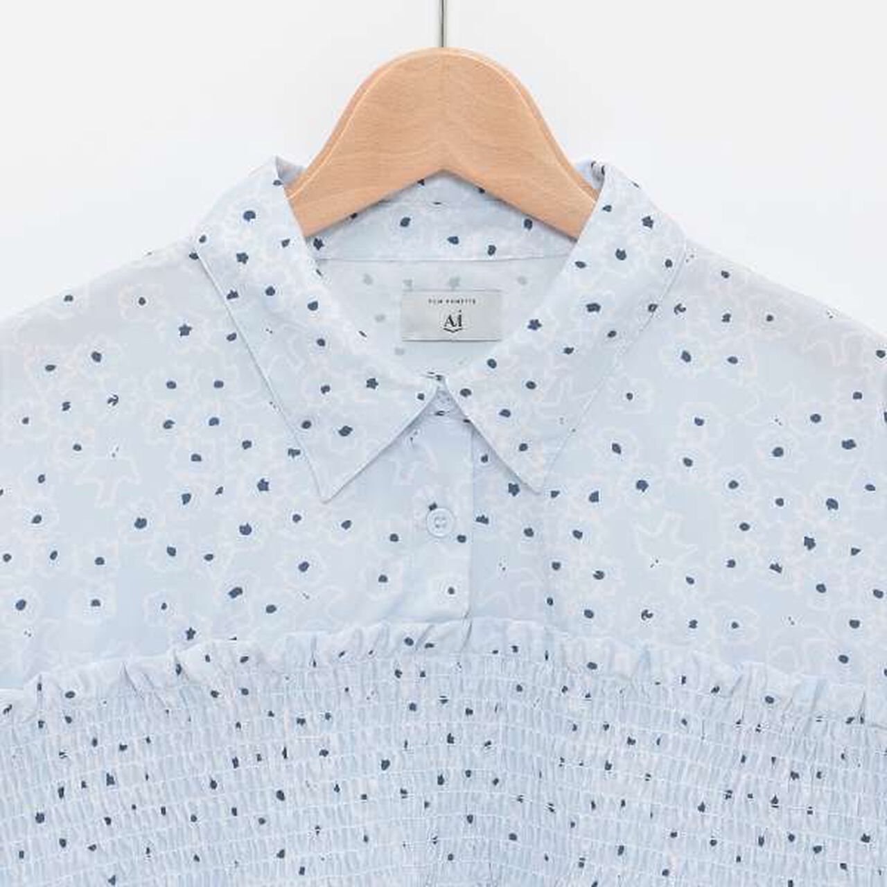 [AMI] Flower Bird Shirring Blouse,Navy, large image number 9