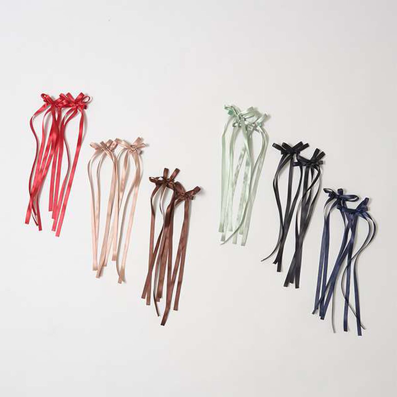Long Ribbon Hair Clip 2-Piece Set,Red, large image number 1