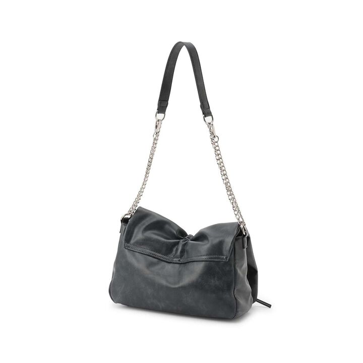 Faux Leather Ribbon Chain Shoulder Bag,Ivory, medium image number 1