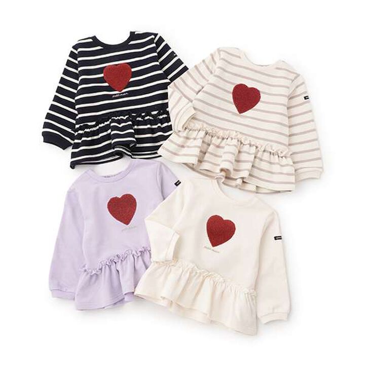 [Link] Heart Peplum Sweatshirt (Kids),Navy, medium image number 6