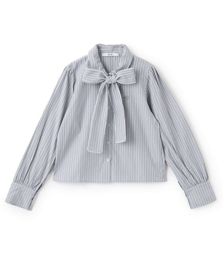 Bow Tie Logo Embroidery Shirt,Off white, medium image number 4