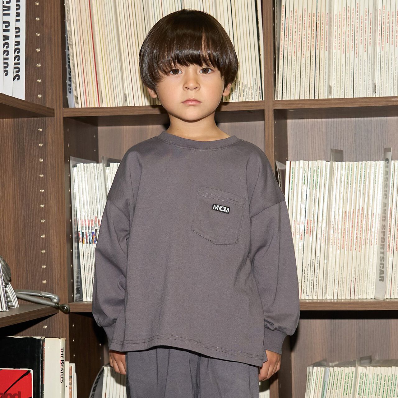 [MNCM] [Coordinatable Setup] Comfortable Jersey Fabric Pocket Big T-Shirt,Black, large image number 35