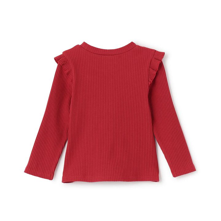 Basic Ribbed Long T-Shirt,Black, medium image number 1