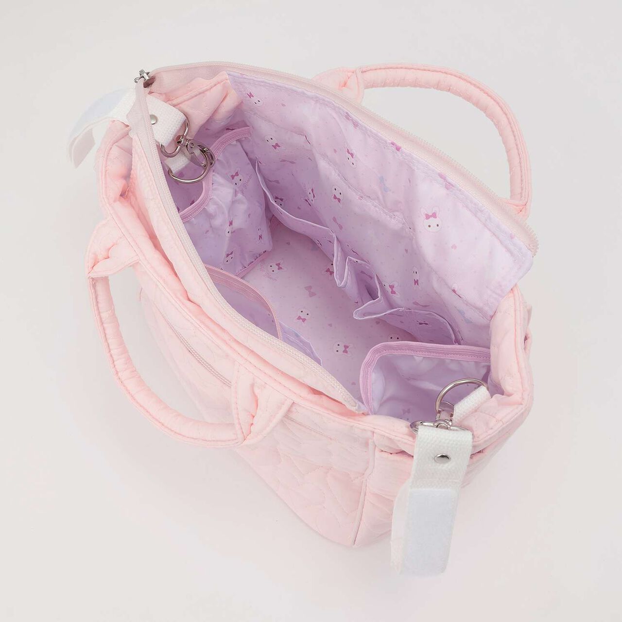 [Mezzo Piano Mama] Rabbit Appliqu&eacute; 2 Way Tote Bag,Light pink, large image number 6