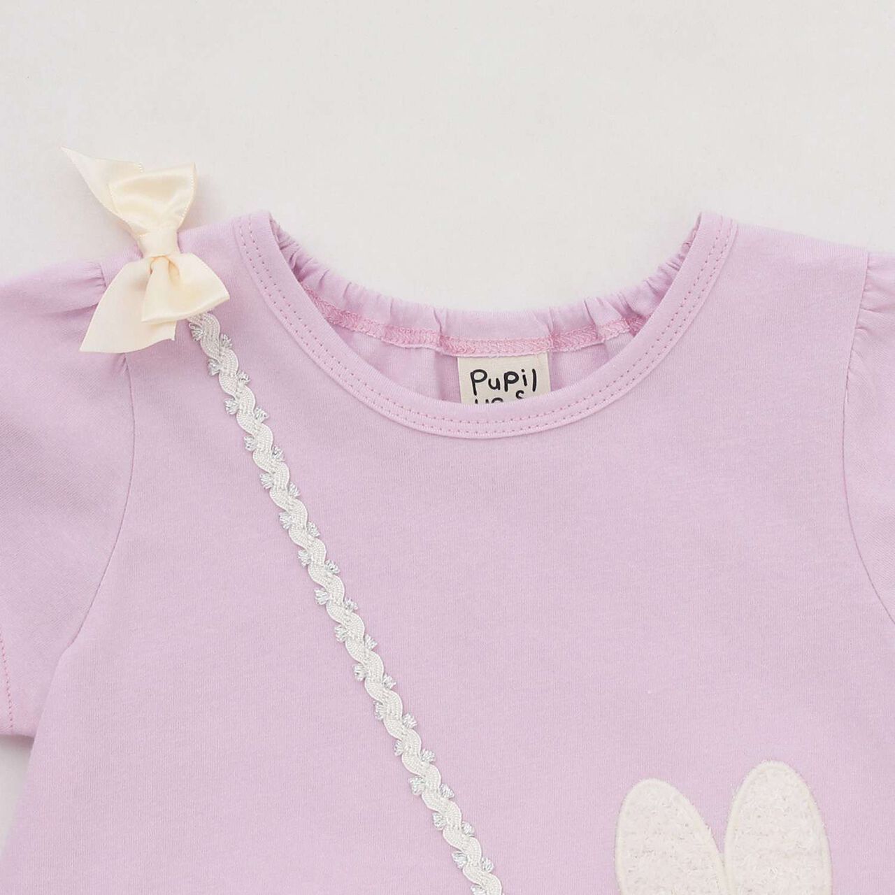 Rabbit Motif Small Shoulder Bag T-Shirt,Black, large image number 2