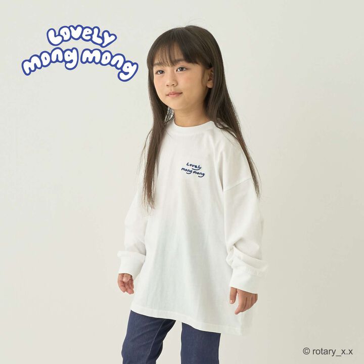 [Lovely MongMong] 後背印花寬版T恤 [兒童服裝] [童裝] [女孩],米白色, medium image number 0